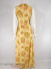 70s Yellow Floral Hostess Set - dress back