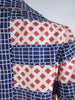 70s Red, White and Blue Long Sleeve Dress