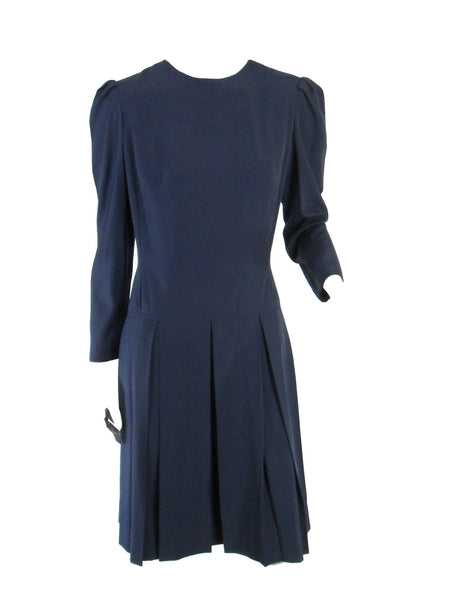 50s/60s Navy Blue Dress - front