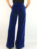 70s Electric Blue Cotton Velvet Trousers