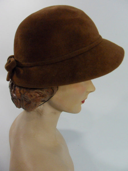 50s Abercrombie & Fitch Brown Fur Felt Hat