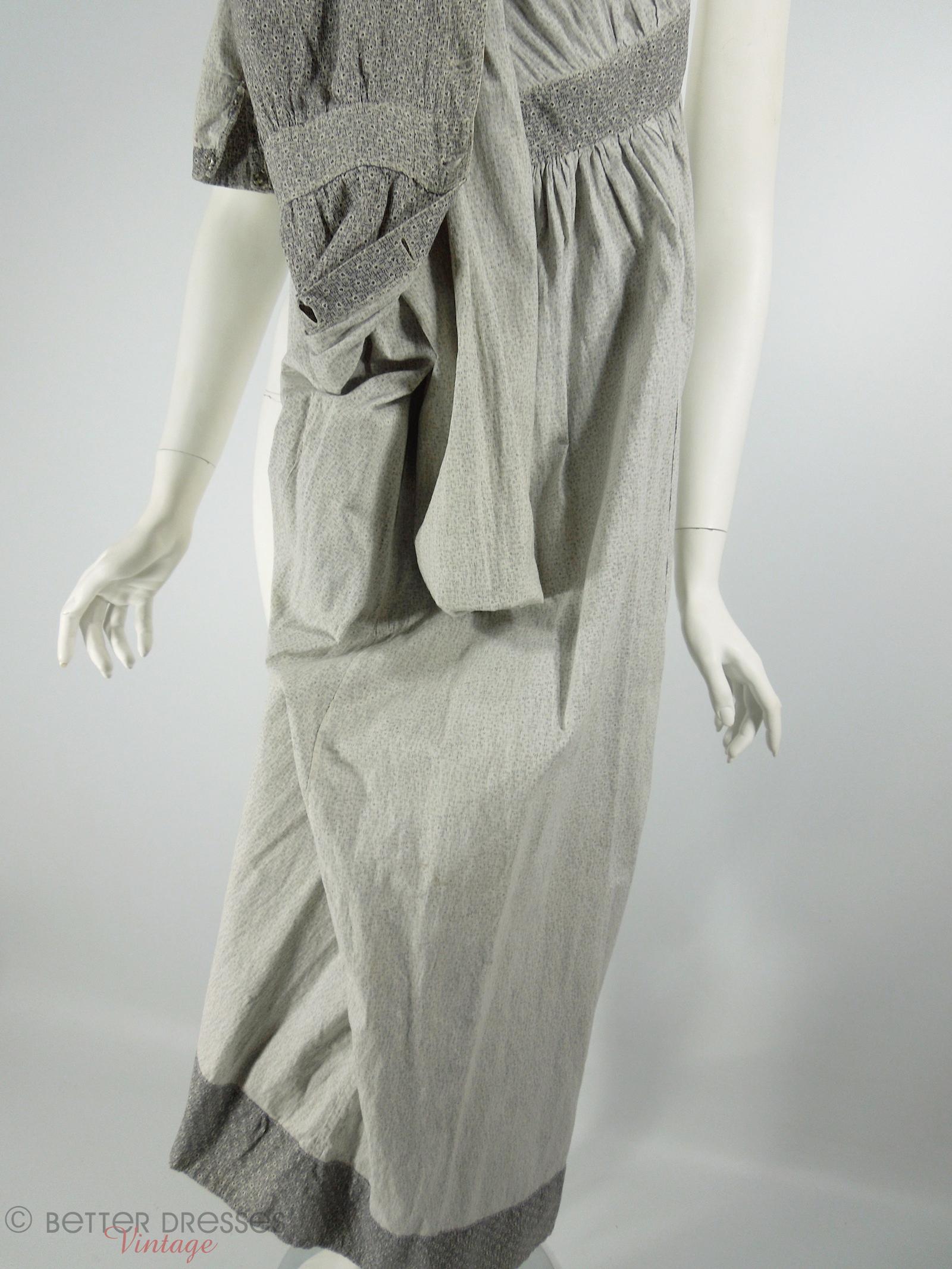 1910s House Dress Cotton Calico Gray Titanic Era Dress - med, lg Better Dresses Vintage 1910s House Dress Cotton Calico Gray Titanic Era Dress - med, lg Better Dresses Vintage