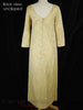 60s Gold Metallic Modest Gown - back, unclipped