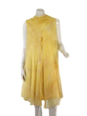 60s Yellow Chiffon Pat Sandler Dress