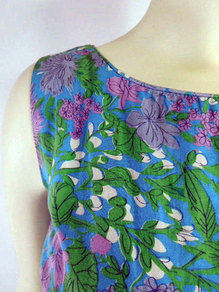 50s/60s Sheath Dress in Blue Green Purple