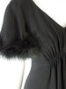 Julie Francis Bernie Bee Sport Vintage 70s Maxi With Marabou Feather Sleeves at Better Dresses Vintage. sleeve detail