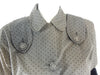 Tailleur jupe péplum gris années 40 par Ike Clark