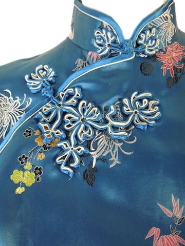 Cheongsam Qi Pao Blue Chinese Long Dress Better Dresses Vintage Cheongsam Qi Pao Blue Chinese Long Dress Better Dresses Vintage