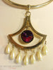 50s Whiting&Davis Pendant Necklace - close up