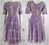 50s/60s Party Dress in Purple Floral - without crinoline