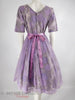50s/60s Party Dress in Purple Floral - back view