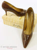 50s Brown Lizard Stiletto Pumps by Foot Flair