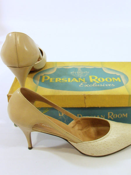 50s Bone Leather Stiletto Shoes by Caprini - side