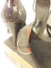 1950s Caprini stilletos in black snakeskin - heel, close
