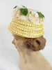 A Dianne Style cloche bucket straw hat at Better Dresses Vintage. left side