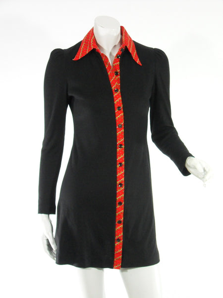 60s Black Mini Dress Young Innocent by Arpeja