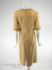 60s Golden Taupe With Lace Dress - back view