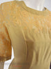 60s Golden Taupe With Lace Dress - detail
