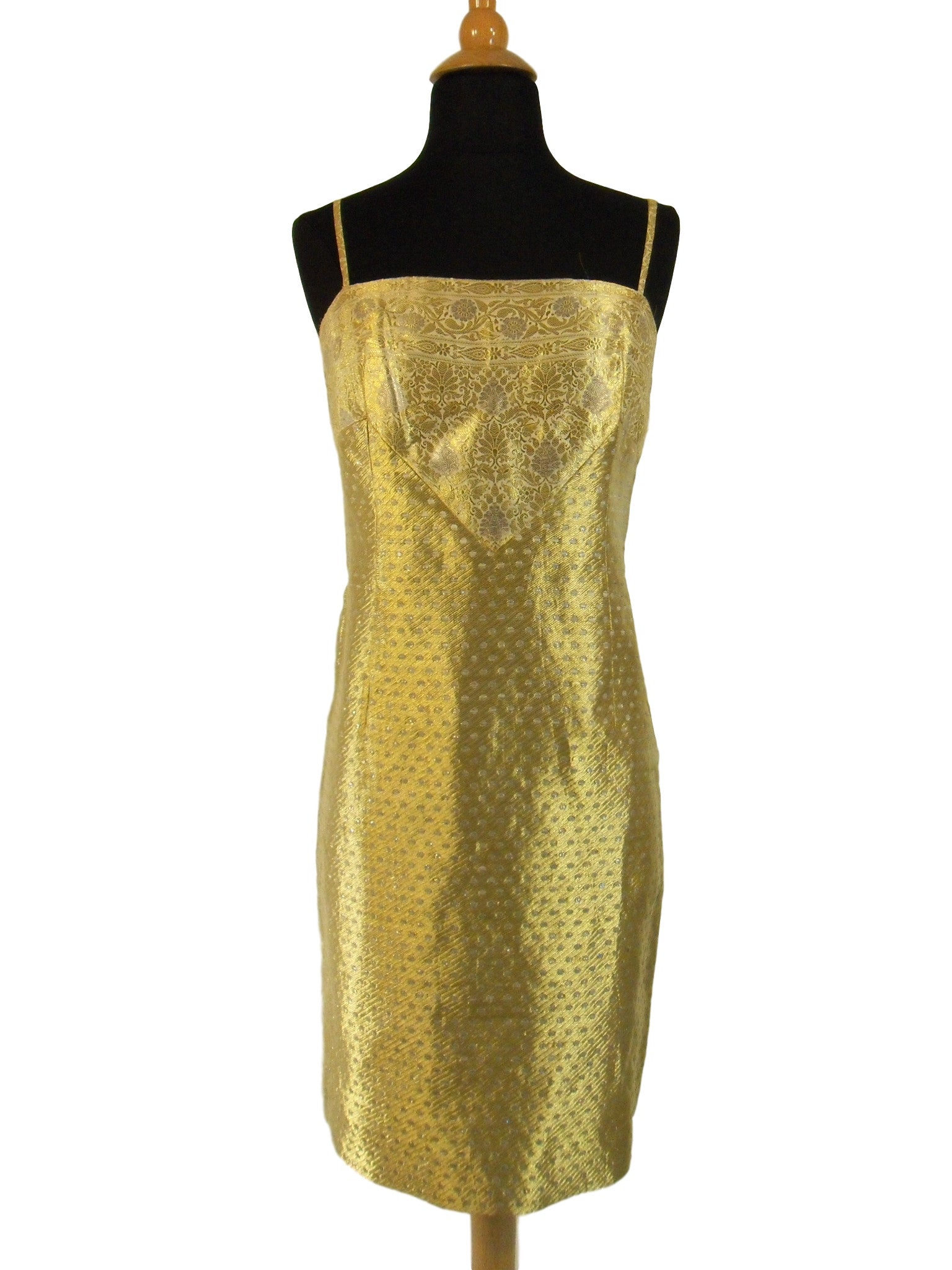 Vintage 50s Shift Dress in Gold Metallic Brocade by Adele Simpson Better Dresses Vintage Vintage 50s Shift Dress in Gold Metallic Brocade by Adele Simpson Better Dresses Vintage