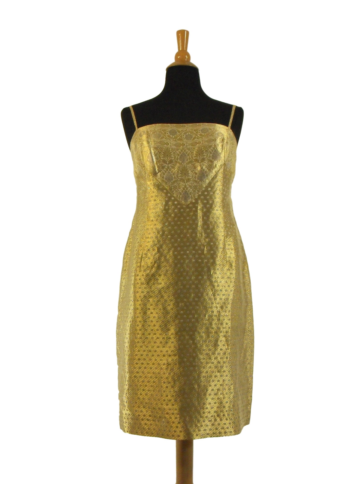 Vintage 50s Shift Dress in Gold Metallic Brocade by Adele Simpson Better Dresses Vintage Vintage 50s Shift Dress in Gold Metallic Brocade by Adele Simpson Better Dresses Vintage