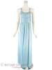 70s Slinky Blue Maxi Dress - front full view