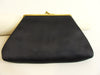 50s Black Silk Satin Clutch