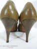 50s Palizzio Brown Leather and Lizard Pumps at Better Dresses Vintage - heels