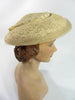 1940s 1950s Hat in Taupe Lace