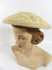 1940s 1950s Hat in Taupe Lace - side