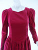 Vintage 80s Laura Ashley raspberry pink velvet party dress at Better Dresses Vintage. bodice