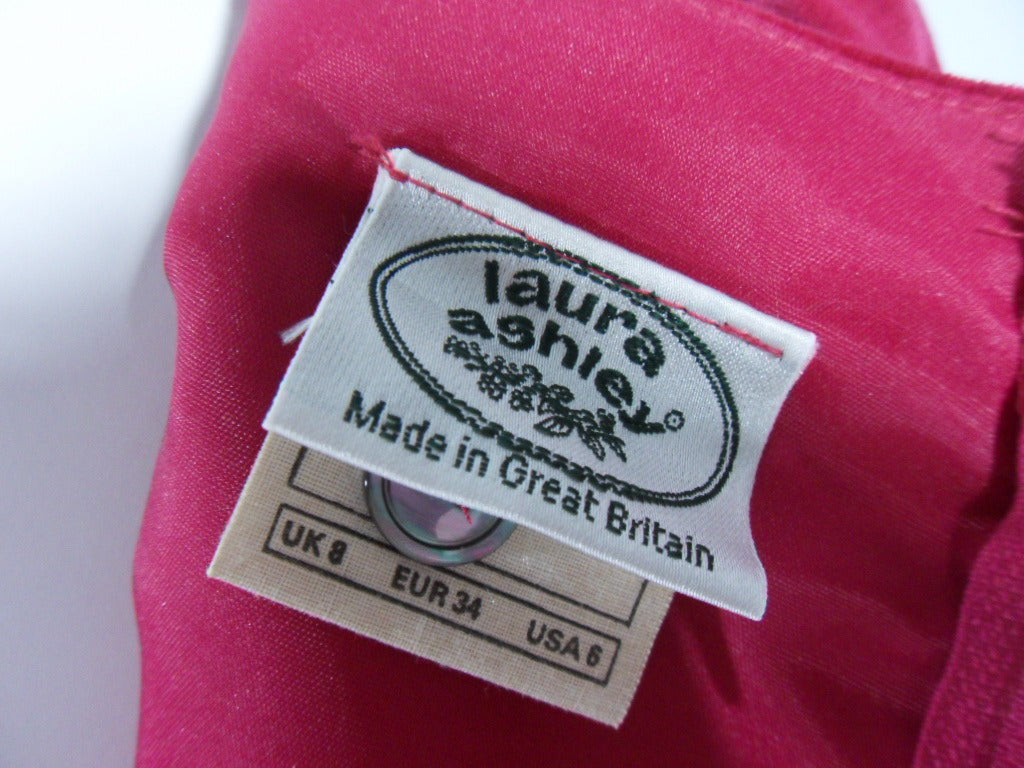 open lace back dress Vintage 80s Party Dress by Laura Ashley in Raspberry Pink Velvet – Better  Dresses Vintage