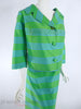 Vtg 60s Blue & Green Striped Skirt Suit - angle