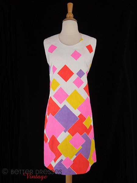 60s/70s Geometric Shift Dress - close