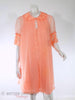 60s Double Nylon Peach Peignoir Set by Vanity Fair