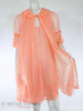 60s Double Nylon Peach Peignoir Set by Vanity Fair