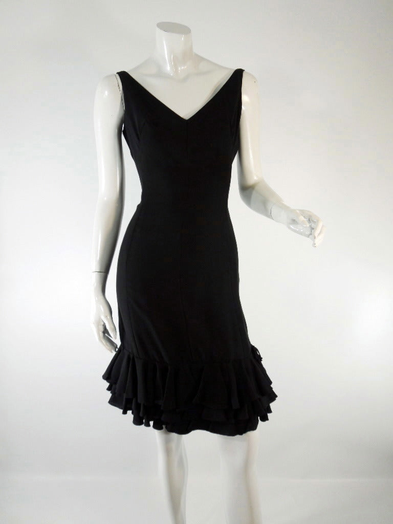 Vintage 60s Little Black Ruffle Hem Cocktail Dress by Mam'selle by Betty Carol Designer Better Dresses Vintage Vintage 60s Little Black Ruffle Hem Cocktail Dress by Mam'selle by Betty Carol Designer Better Dresses Vintage