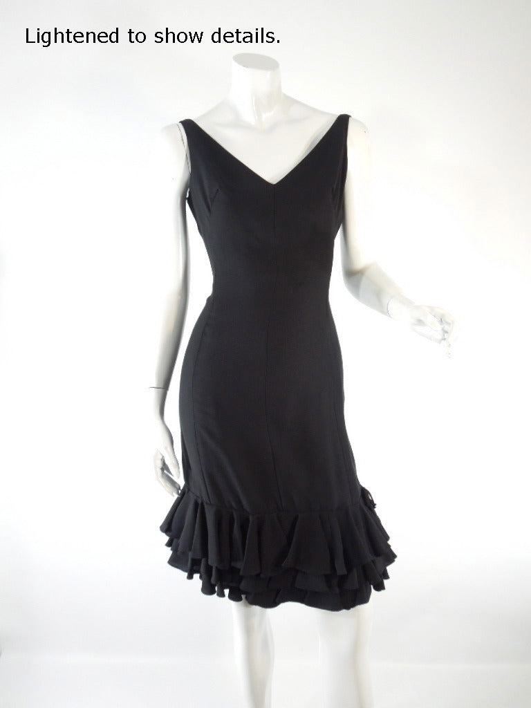 Vintage 60s Little Black Ruffle Hem Cocktail Dress by Mam'selle by Betty Carol Designer Better Dresses Vintage Vintage 60s Little Black Ruffle Hem Cocktail Dress by Mam'selle by Betty Carol Designer Better Dresses Vintage