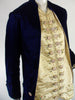 Victorian Velvet and Embroidered Silk Jacket With 18th Century Hand-Painted Porcelain buttons at Better Dresses Vintage. right side close