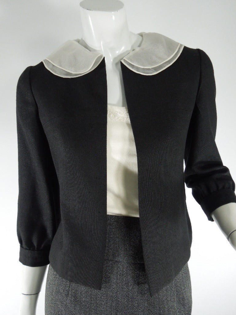 60s Black Portrait Collar Jacket