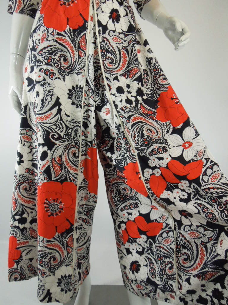 Vintage 60s 70s Palazzo Jumpsuit Convertible Pants Skirts