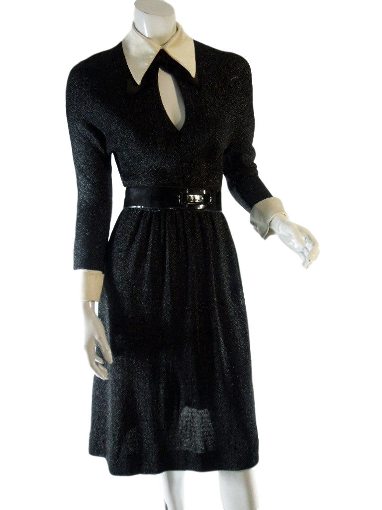 Vintage 70s Black Metallic Knit Dress by Jay Kobrin Maisonette Better Dresses Vintage Vintage 70s Black Metallic Knit Dress by Jay Kobrin Maisonette Better Dresses Vintage