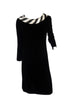 60s Mod Black Long Sleeve Dress