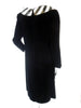 Young Modes black velvet portrait collar sheath dress.  Back view. BDV