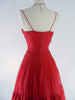 40s Red Silk Chiffon Party Dress - back view