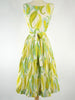 50s/60s Paisley Nylon Pleated Dress