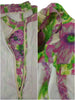 Robe perlée fuchsia et verte des années 60