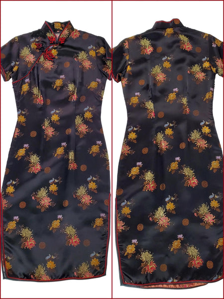 vintage cheongsam lying flat, front and back