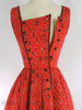 50s Quilted Dirndl Dress - front open