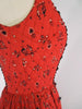 50s Quilted Dirndl Dress - seam detail