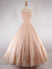 40s/50s Pink Chantilly Ball Gown - front view with hoop